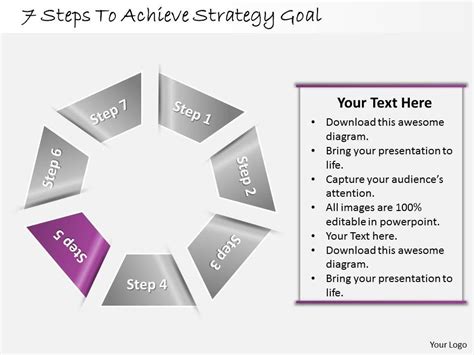 1013 Business Ppt Diagram 7 Steps To Achieve Strategy Goal Powerpoint