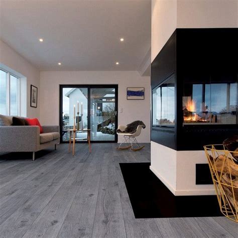 Grey Hardwood Floors Living Room Interior Fireplace Ideas Modern Sofa