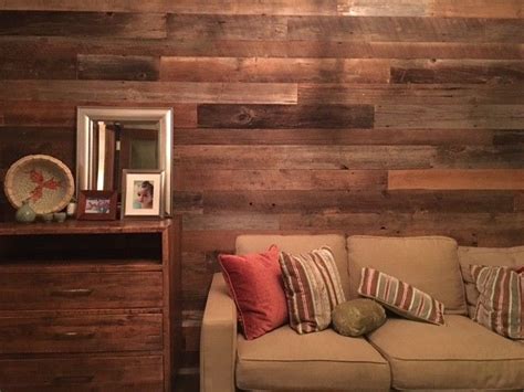 Weathered Antique Reclaimed Wood Paneling In Living Room Reclaimed