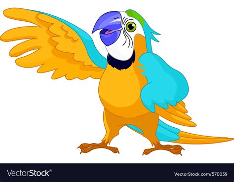 Cartoon Parrot Royalty Free Vector Image Vectorstock