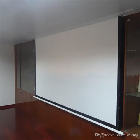 Tv projector and screen drop from ceiling. 2019 4:3 Recessed Ceiling Electric Projector Screen Built ...