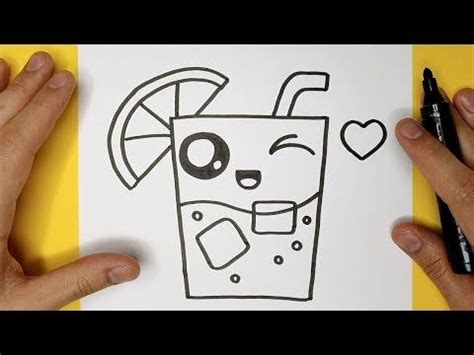 Begin by drawing two straight vertical lines. How to Draw Lemonade EASY and CUTE - Happy Drawings ...