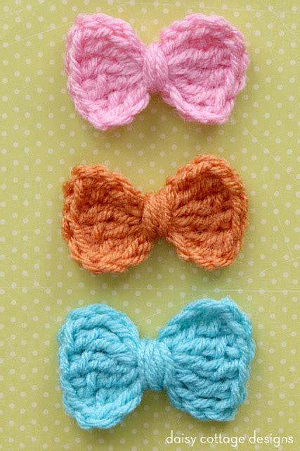 Easy Crochet Bow Pattern Daisy Cottage Designs