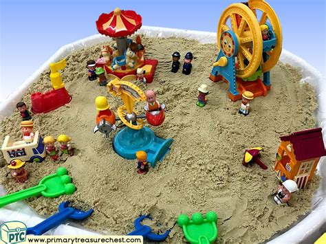 Seaside Beach Funfair Themed Small World Multi Sensory Sand Tuff