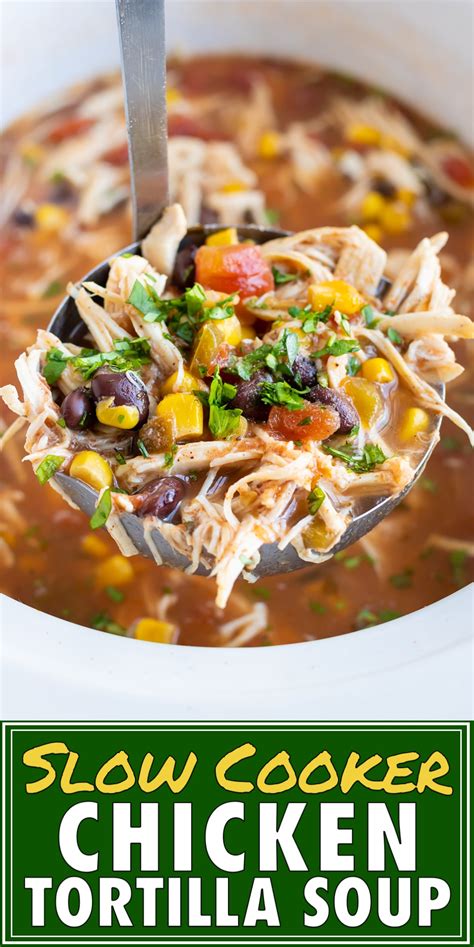 Add the vegetable oil on top of the chicken, and toss it to coat the meat. Easy Slow Cooker Chicken Tortilla Soup | Recipe | Slow ...