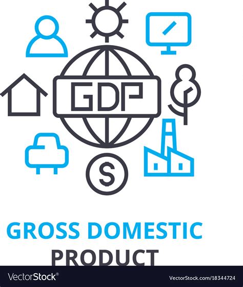Gross Domestic Product Concept Outline Icon Vector Image