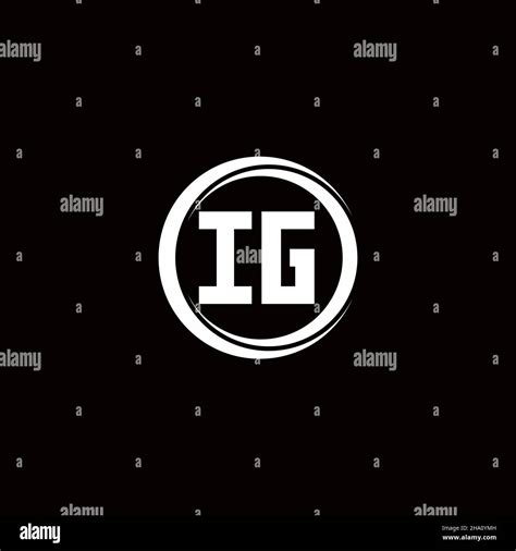 Ig Logo Initial Letter Monogram With Circle Slice Rounded Design