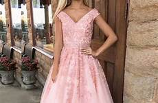 line prom tulle princess dresses neck length floor evening pink lace sleeve general dress lalamira loading salvo appliques
