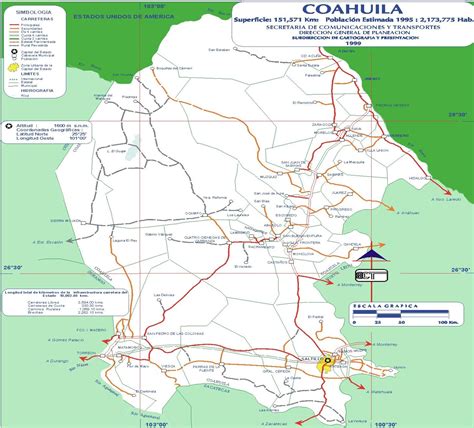 Mapa De Coahuila Tamaño Completo Ex