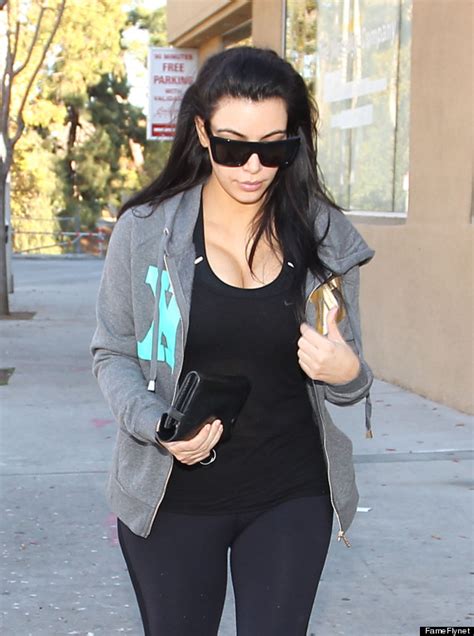 pregnant kim kardashian hits the gym photo huffpost entertainment