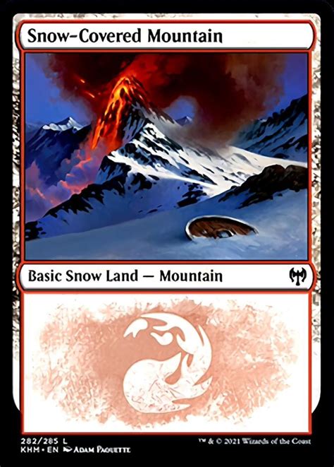 Mtg Foil Full Art Snow Covered Mountain Modern Horizons Foil Basic Land