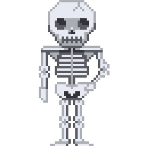 Free Eine 8 Bit Pixelkunstillustration Im Retro Stil Eines Skeletts