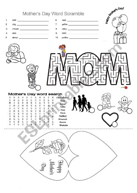 Mothers Day Worksheets