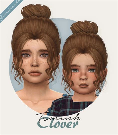 Simiracle Tsminh`s Clover Hair Retextured Sims 4 Hairs Sims 4