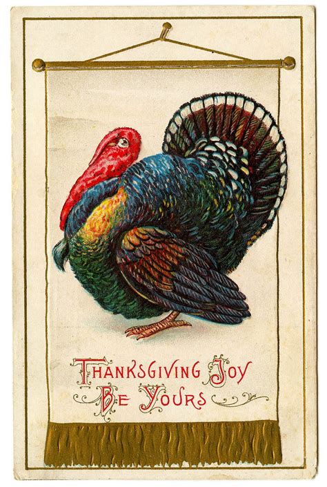 The Graphics Fairy Llc Vintage Thanksgiving Clip Art Colorful Turkey