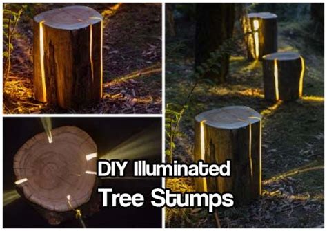 Diy Illuminated Tree Stumps Tree Stump Diy Tree Stump Diy Garden Decor