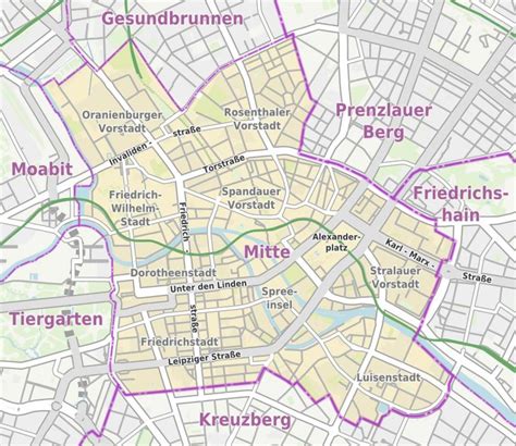 Berlin mitte mapa Mitte mapa de berlín Alemania