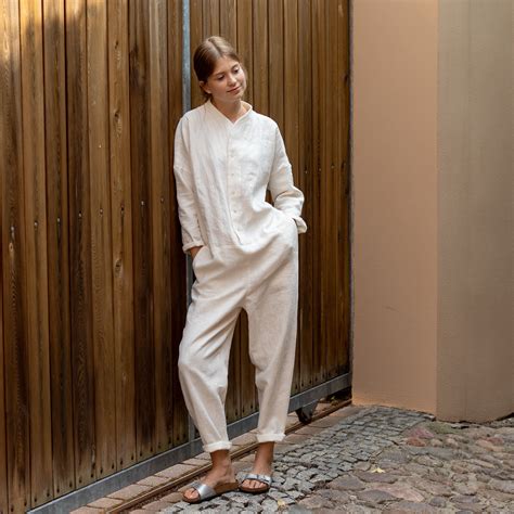 Linen Jumpsuit white/Leinen Overall weiß/ Overall Linen/ | Etsy | Overall frauen, Overall 