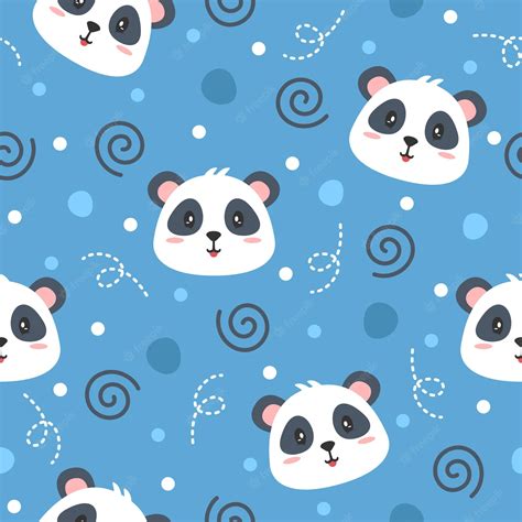 Premium Vector Cute Panda Cartoon Illustration Patterns