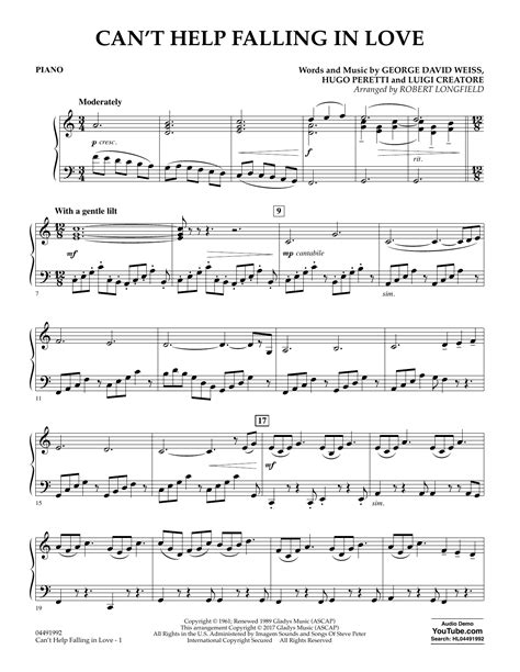 Robert Longfield Can T Help Falling In Love Piano Sheet Music Chords Printable Orchestra