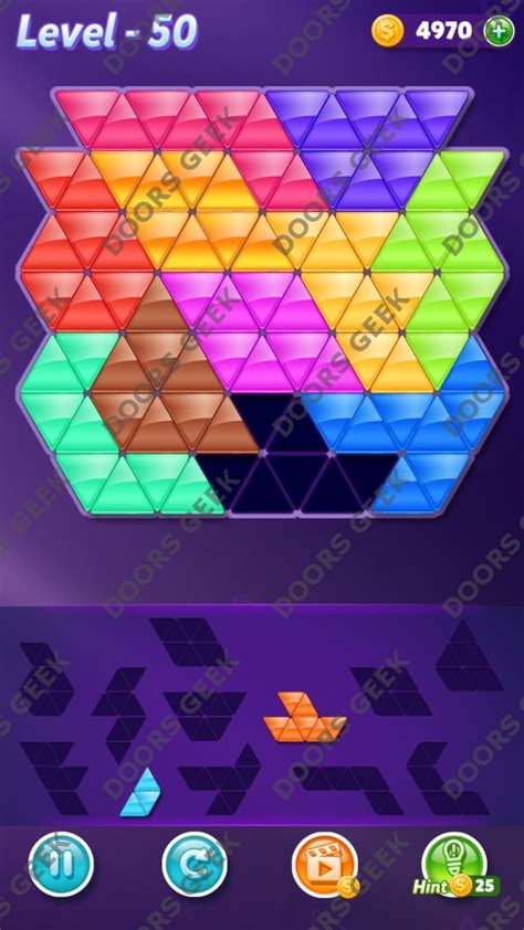 What can you do with block puzzle games? Block! Triangle Puzzle Challenger Level 50 Solution ...