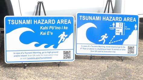 Tsunami Hazard Area Signs Being Installed On Oahu