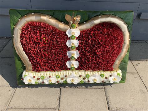 Large standing crown bespoke custom funeral flowers tribute | Funeral