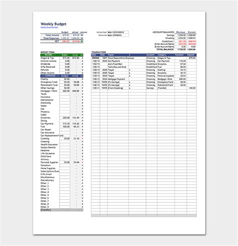 Weekly Budget Template 16 Smart Planners For Excel And Pdf