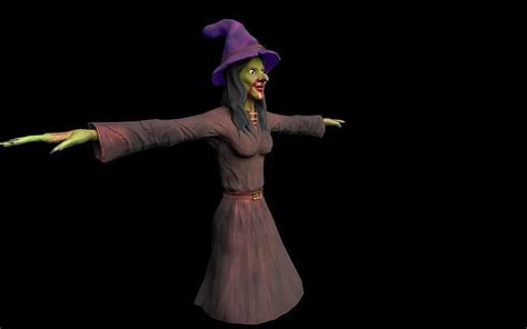 3d model the witch vr ar low poly cgtrader