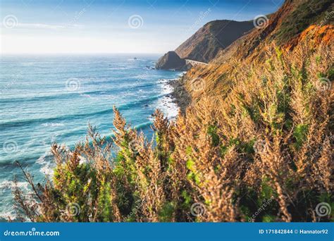 Big Sur California Coast Scenic View Of Cliffs And Ocean Stock Photo