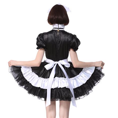 Sissy Maid Lockable Satin Dress Sissy Panty Shop