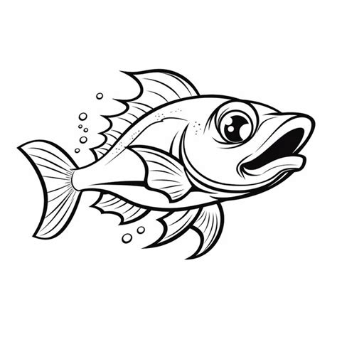 Premium Ai Image Snook Fish Cute Illustration Charm Cute Coloring
