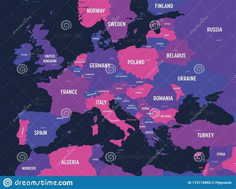 Europe Map High Detailed Political Map Of European Continent With