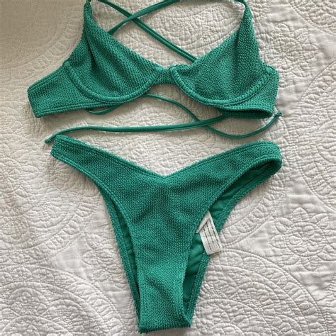 Hollister Co Women S Green Bikinis And Tankini Sets Depop