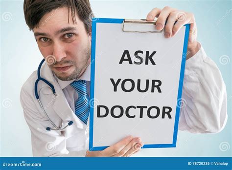 Doctor is Giving Advice To Ask Your Doctor for Help Stock Image - Image