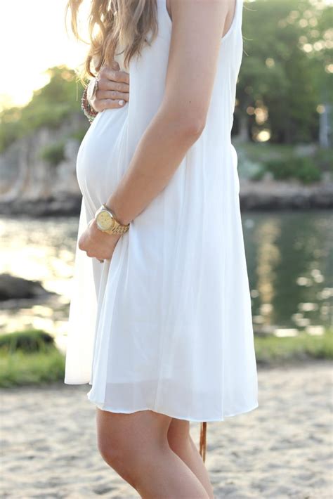 White Chiffon Maternity Dress Lauren Mcbride