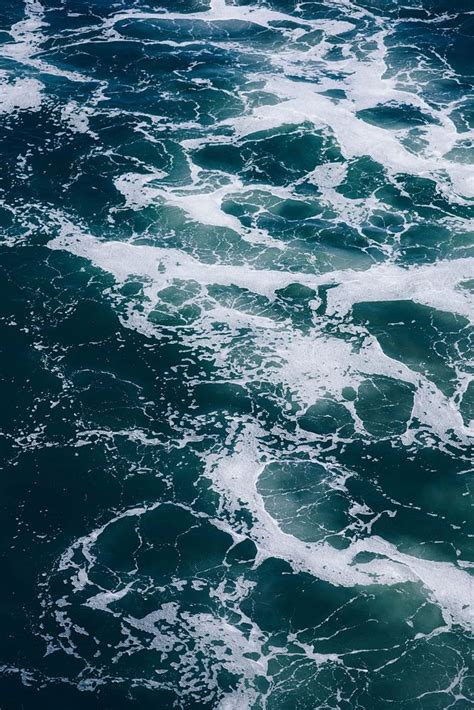 Drone View Ocean Waves Rippling Free Photo Rawpixel