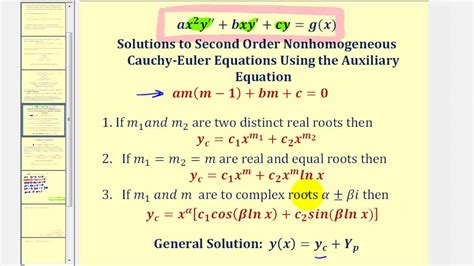 For something more than a second derivative. Second Order Nonhomogeneous Cauchy-Euler Differential ...