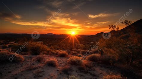 Sunset In The Middle Of Phoenix In Arizona Background Picture Of