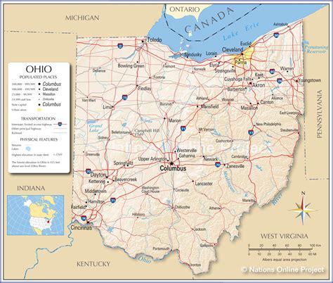 Map Of Ohio State Usa Nations Online Project