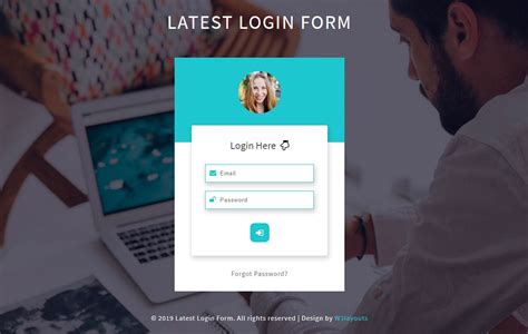 Flat Login Forms Login Form Webpage Design Psd Template Website