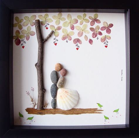 Best gift ideas for wedding. Unique Wedding Gift For Couple Wedding Pebble Art by MedhaRode