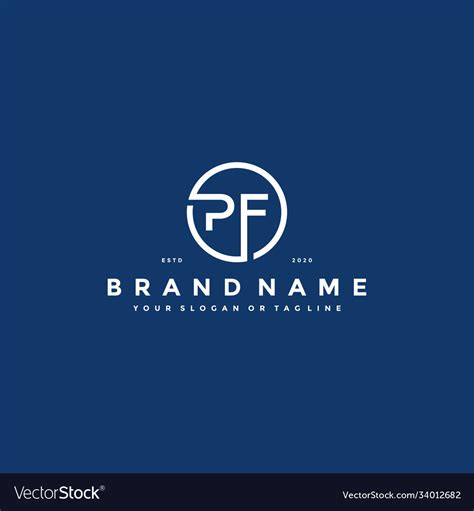 Letter Pf Logo Design Royalty Free Vector Image