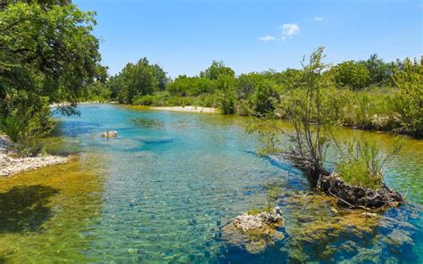 River And Texas Usa Frio River Green River With Clear Water Rocks