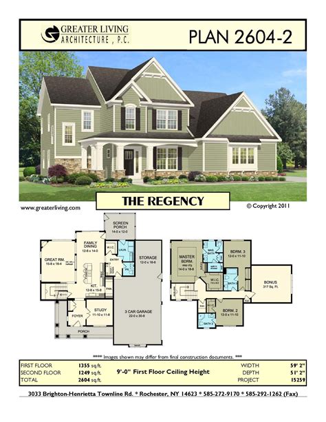 Plan 2604 2 The Regency House Plans Two Story House Plans