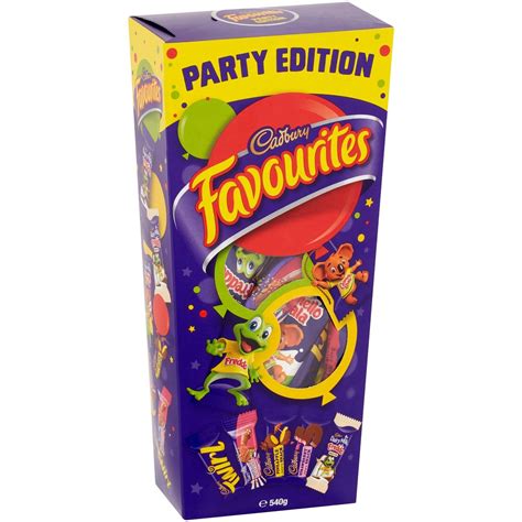 cadbury favourites party pack 540g woolworths