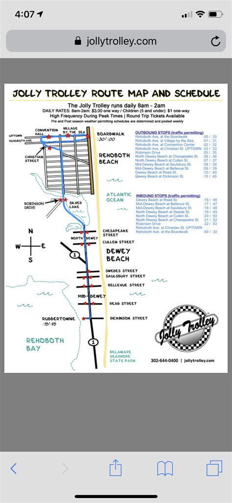 Trolley Map Route Map Beach Trip Map