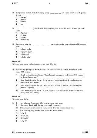 Semakan keputusan ujian/peperiksaan boleh dibuat melalui laman web sistem analisis peperiksaan sekolah (saps) nkra kementerian pendidikan kemudian pilih jenis peperiksaan yang ingin disemak, samada ujian, peperiksaan pertengahan tahun, peperiksaan akhir tahun, peperiksaan. Kertas soalan bm pemahaman tahun 4 peperiksaan pertengahan ...