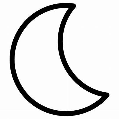 Moon Half Outline Drawing Clipart Icon Icons