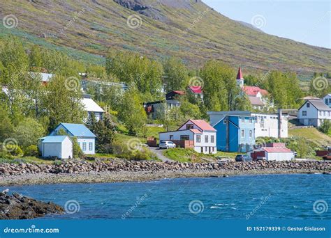 Town Of Faskrudsfjordur In East Iceland Stock Image Image Of